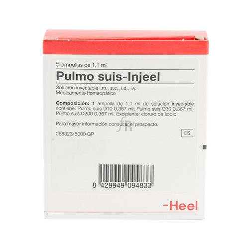 Pulmo suis-Injeel 5 ampollas 1,1 ml