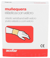 Muñequera Acofar Elastica Velcro Talla Grande Blanca - Farmacia Ribera